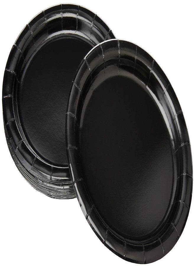 Unique Solid Black Round Dessert Paper Plates - 7" (Pack of 20) - Elegant Party Plates for Appetizing Treats - Perfect for Birthdays & Events - Image 1