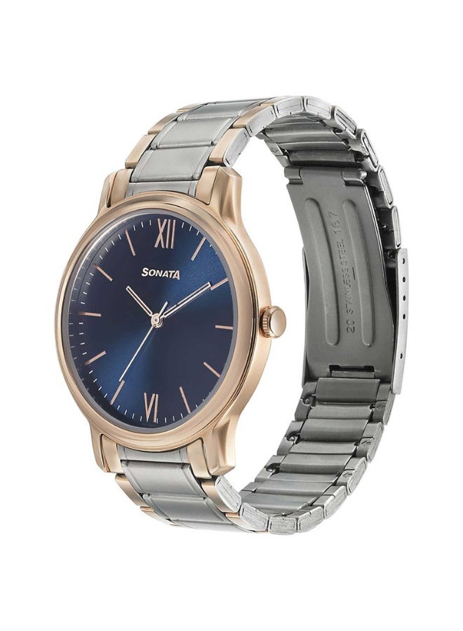 Sonata 7128KM01 Men's Watch – Blue Dial, Two-Tone Stainless Steel Strap, Quartz Movement, 3 ATM Water-Resistant, Elegant & Gift-Ready Timepiece - Image 2
