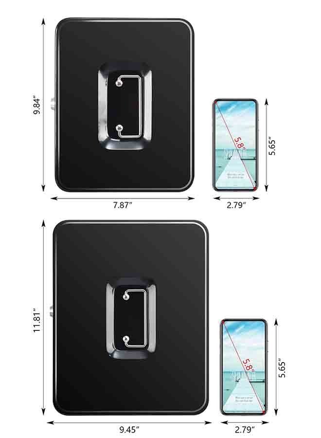 صندوق نقود معدني بقفل مفتاح - منظم نقود مع صينية قابلة للإزالة، تخزين آمن للفئات والعملات والشيكات، صندوق نقود معدني مدمج للاستخدام المنزلي والتجاري والشخصي (أسود) - Image 4
