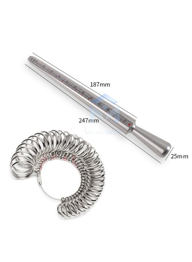 ♔ Ring Sizer Ring Stick Ring Ruler Bracelet Stick Ring Jewelry Alloy Sizing Ring Measuring Tool 
