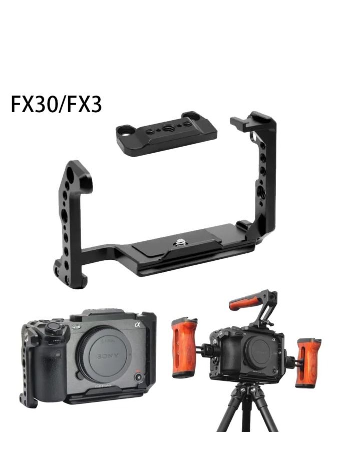 Camera Rabbit Cage Compatible with Sony FX30/FX3 Camera with Cage, Upper side handle and Two Sides Handles