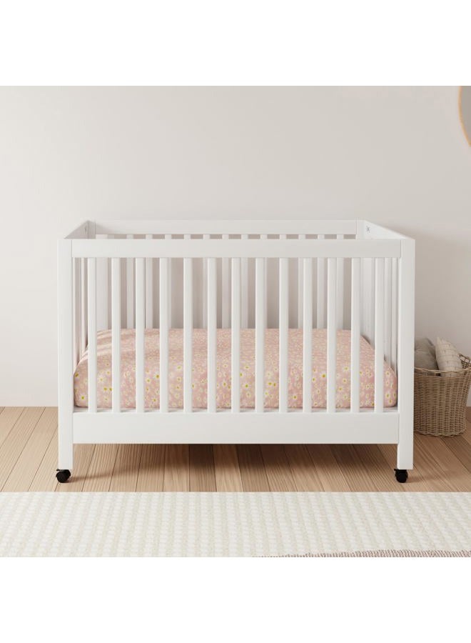 Babyletto Maki Full-Size Portable Folding Crib with Toddler Bed Conversion Kit in White, Greenguard Gold Certified - Image 3