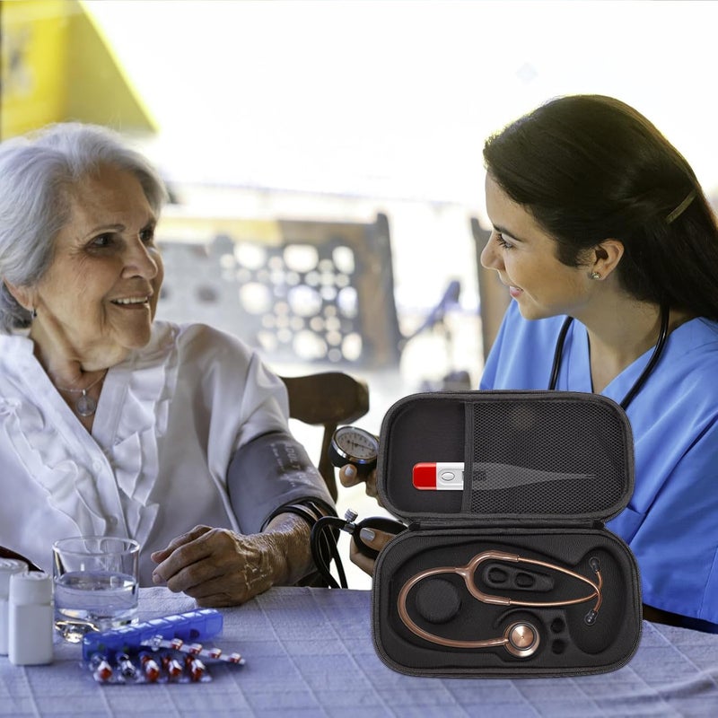 Portable Black Eva Stethoscope Case Organizer with High-Capacity Storage Pouch for Travel and Home Use, Multifunctional Medical Stethoscope Carrying Bag - Image 5