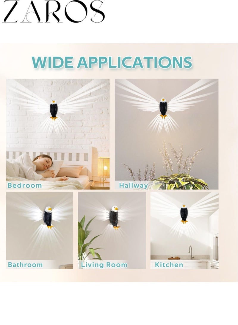 Zaros Bald Eagle Wall Light – Magnetic Mounted American Eagle Lamp, Remote Control - Removable Charging Animal Bird LED Night Lamp - Bedroom / Living Room / Hallway - Image 3