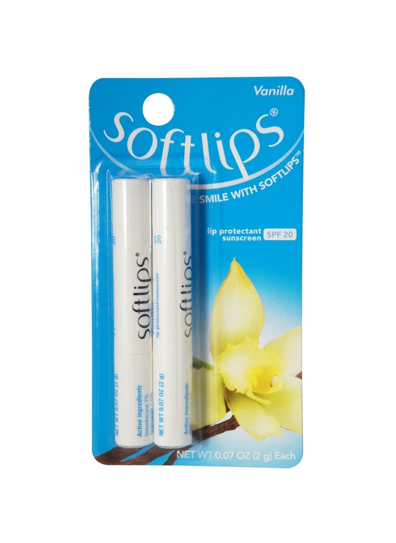 Softlips Softlips Lip Protectant SPF 20 Vanilla 2 ea Pack of 12 