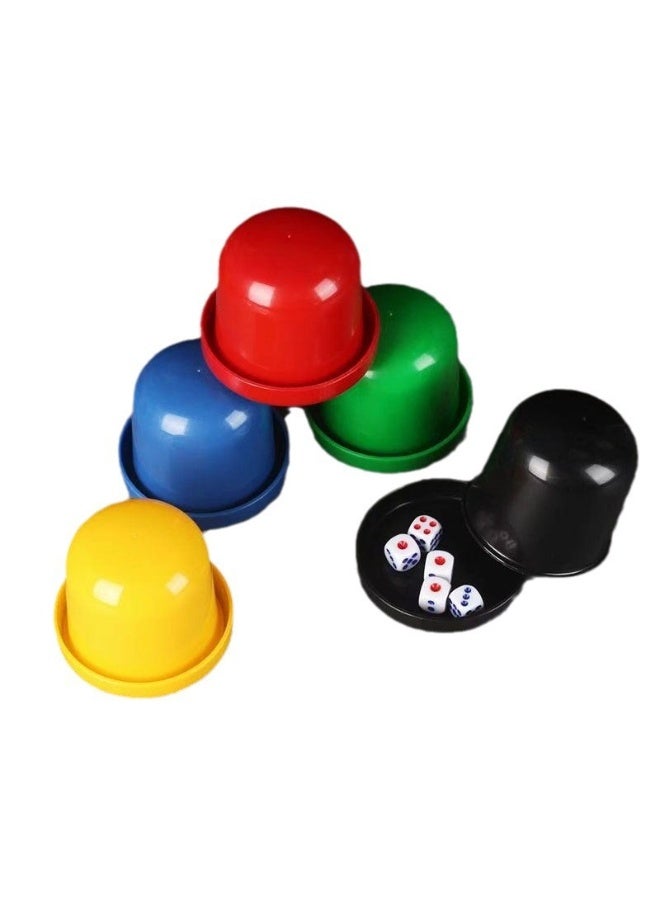 4 pcs，Random Color,Premium Dice Cup Set with Base, Dice Shaker and Dice for Game Entertainment Use - Image 1