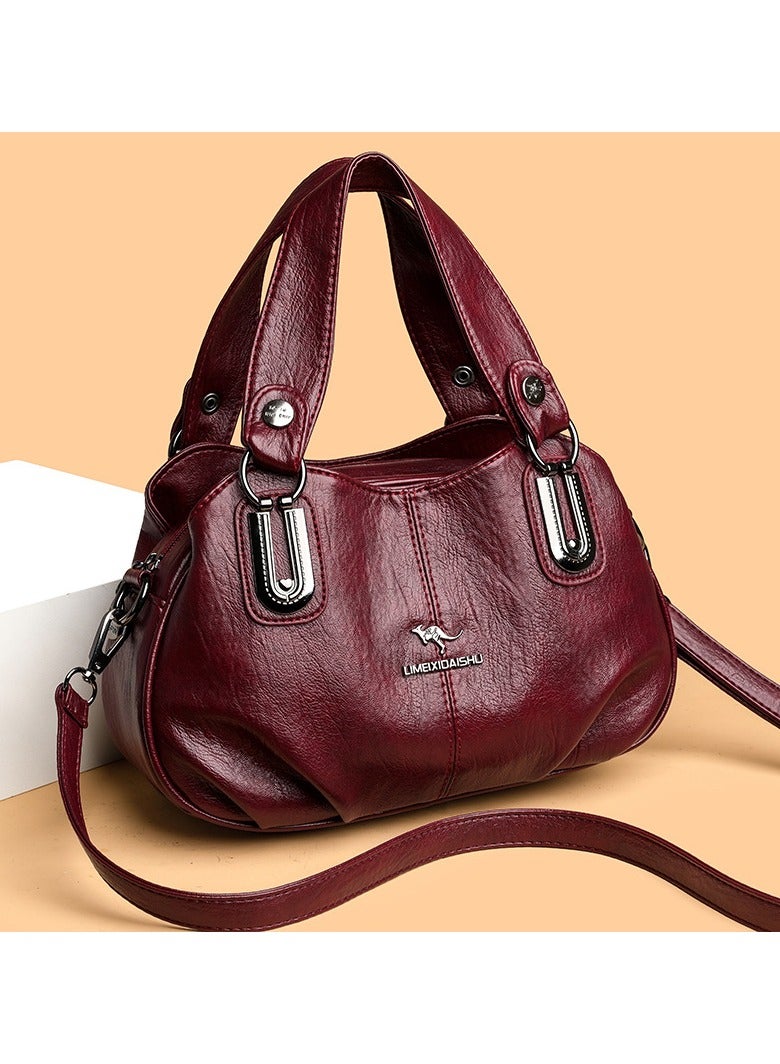 توتي حقيبة يد نسائية كلاسيكية من الجلد الناعم وحقيبة كروس - حقيبة كتف مرقع أنيقة، محفظة يومية عصرية للتسوق والسفر - Image 1