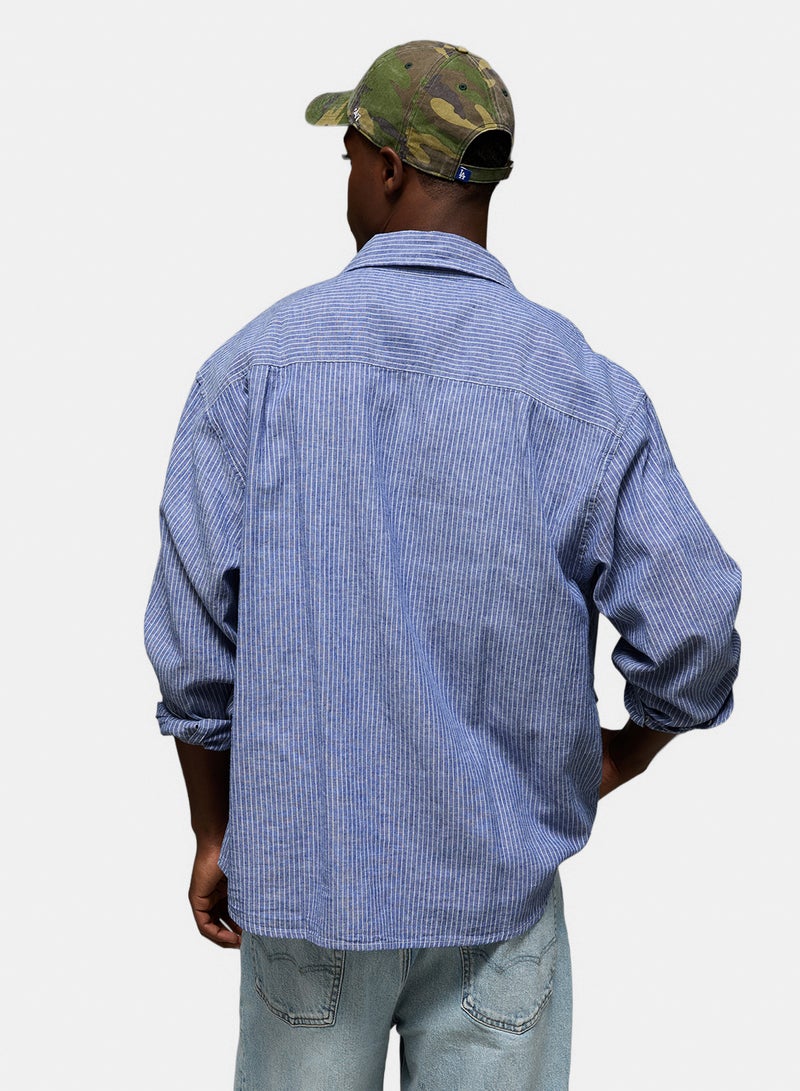 American Eagle AE Relaxed Linen-Blend Button-Up Shirt - Image 4