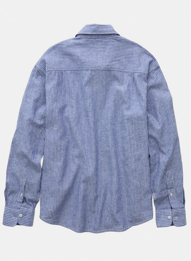 American Eagle AE Relaxed Linen-Blend Button-Up Shirt - Image 2