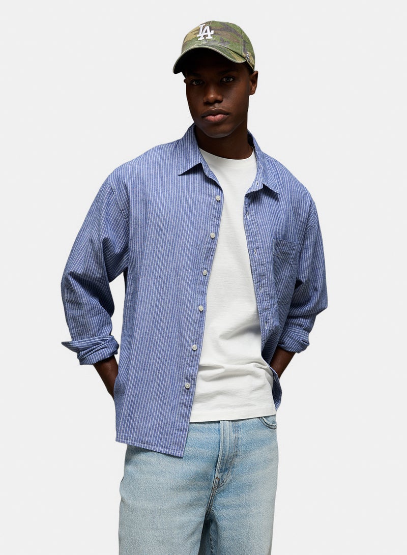 American Eagle AE Relaxed Linen-Blend Button-Up Shirt - Image 5