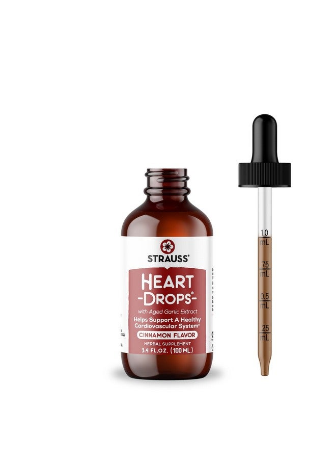 Strauss Heartdrops Strauss Naturals Heartdrops, Herbal Heart Supplements with European Mistletoe and Extracts of Aged Garlic, 3.4 fl oz, Cinnamon Flavor - Image 1
