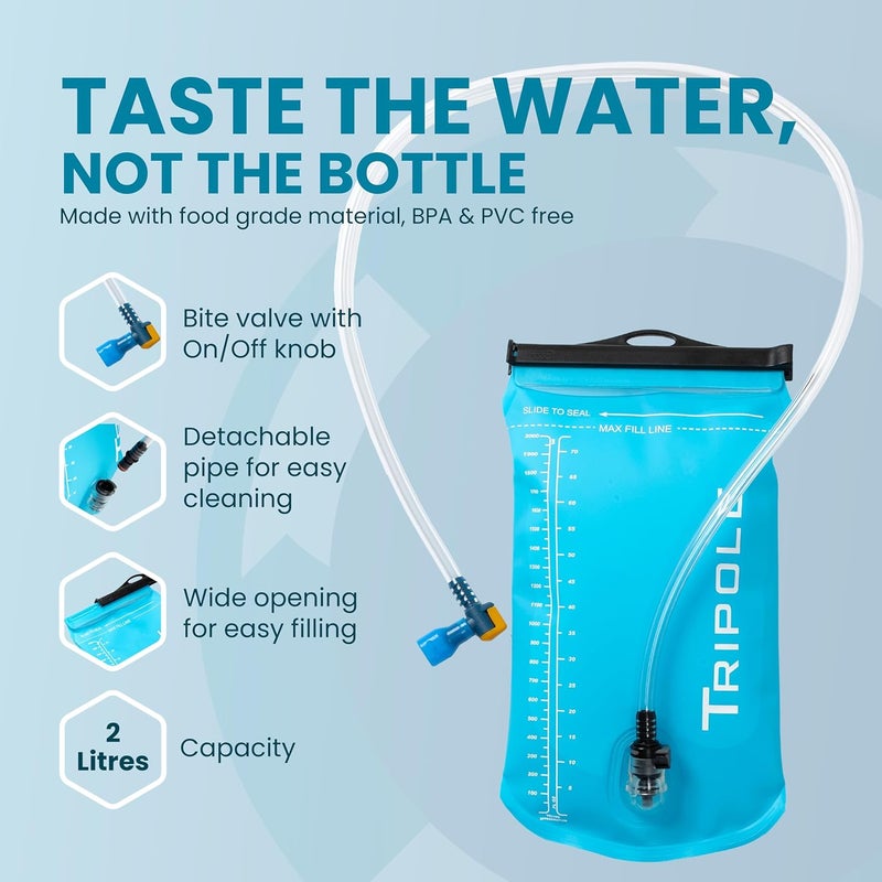 TriPole Hydration Backpacks 2 litres for Cycling with Water Bladder - Image 4