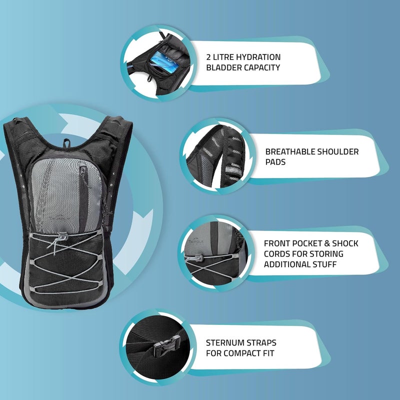 TriPole Hydration Backpacks 2 litres for Cycling with Water Bladder - Image 3