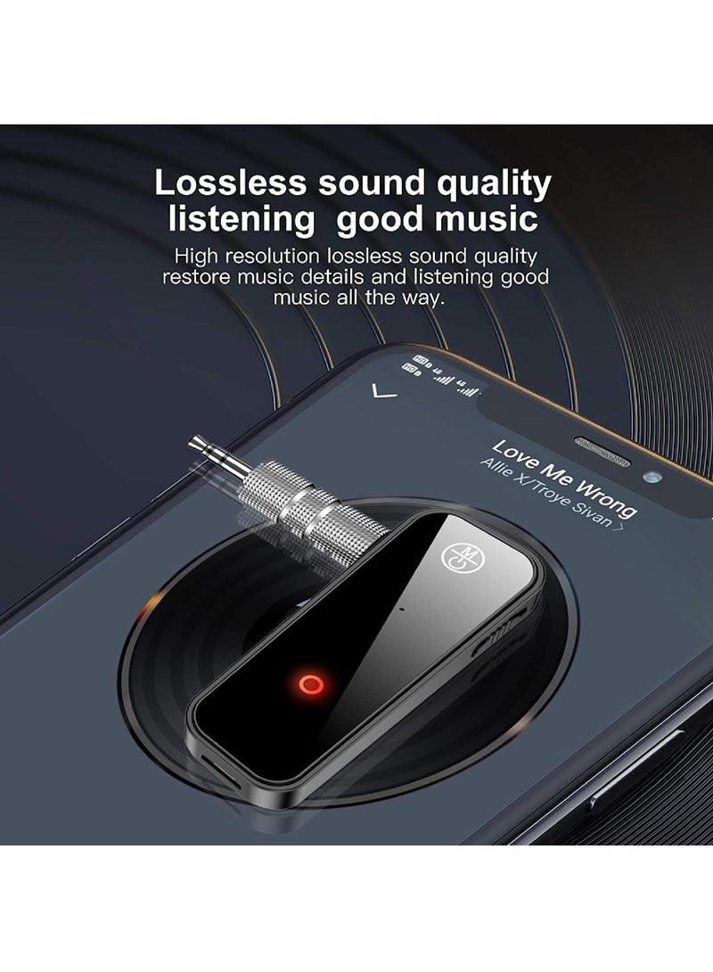 Captaintech Bluetooth 5.0 Receiver for Car Noise Cancelling Bluetooth AUX Adapter 3.5mm Jack Aux Reciever 2-in-1 Wireless Transmitter Suitable for Speakers Headphones Home Music Streaming Stereo PC - Image 4