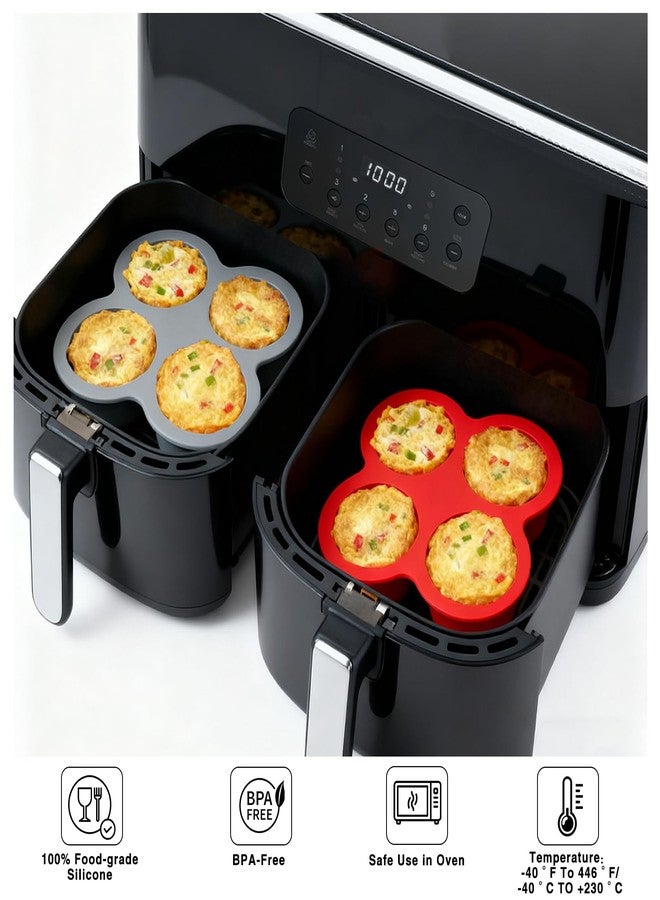 ZHYEEDAA 3 Pack Egg Bite Molds for Air Fryer Accessories,4-Cup Silicone Muffin Pans for Baking - Dishwasher Safe, Easy-Release, BPA Free - Image 5