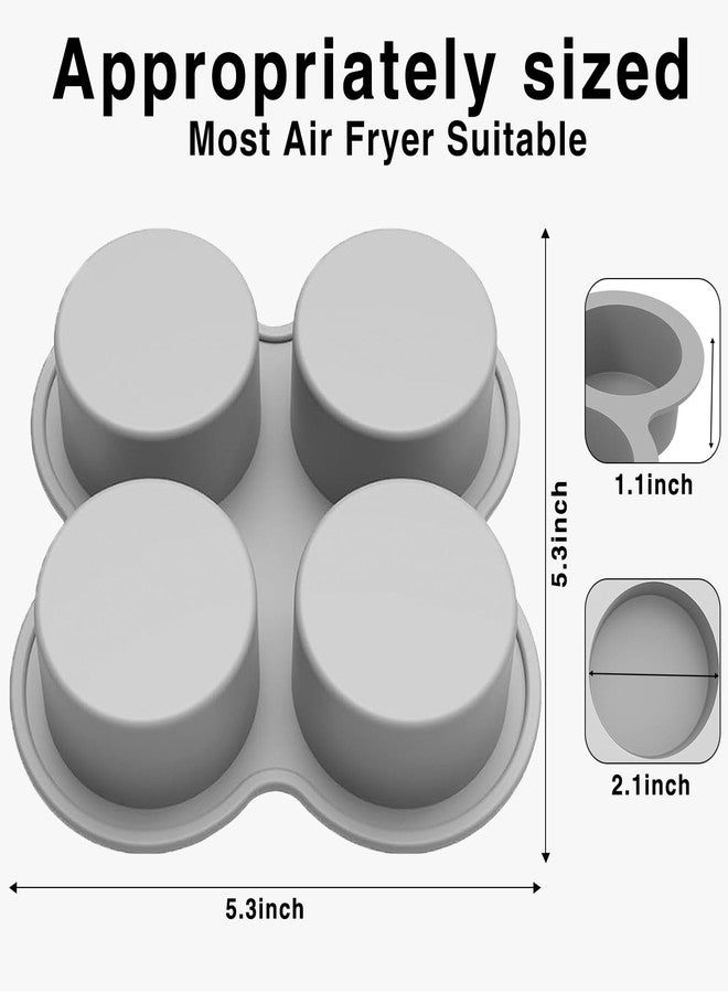 ZHYEEDAA 3 Pack Egg Bite Molds for Air Fryer Accessories,4-Cup Silicone Muffin Pans for Baking - Dishwasher Safe, Easy-Release, BPA Free - Image 3