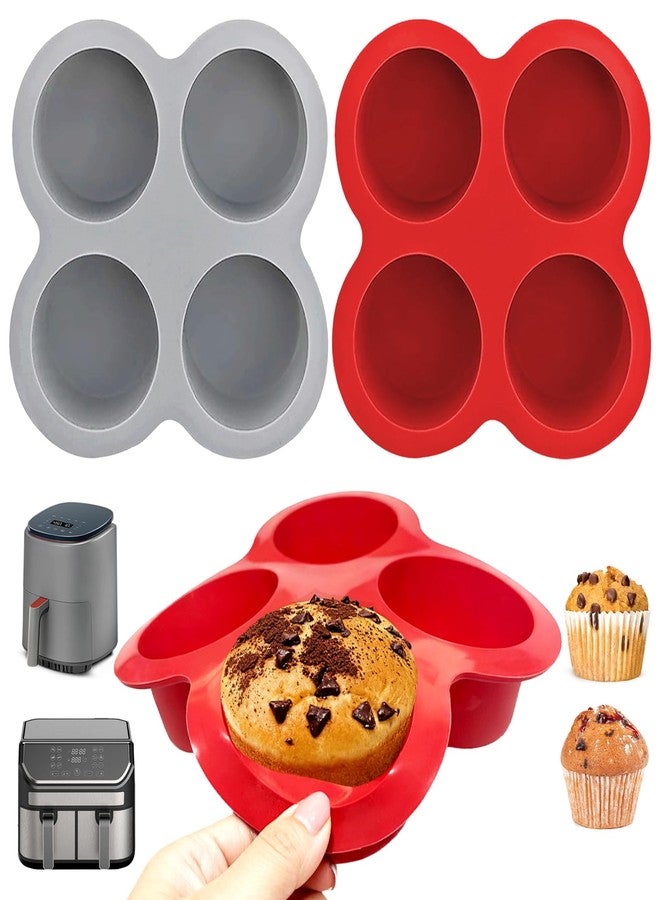 ZHYEEDAA 3 Pack Egg Bite Molds for Air Fryer Accessories,4-Cup Silicone Muffin Pans for Baking - Dishwasher Safe, Easy-Release, BPA Free - Image 1