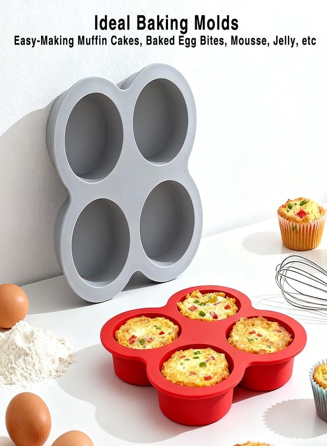 ZHYEEDAA 3 Pack Egg Bite Molds for Air Fryer Accessories,4-Cup Silicone Muffin Pans for Baking - Dishwasher Safe, Easy-Release, BPA Free - Image 2