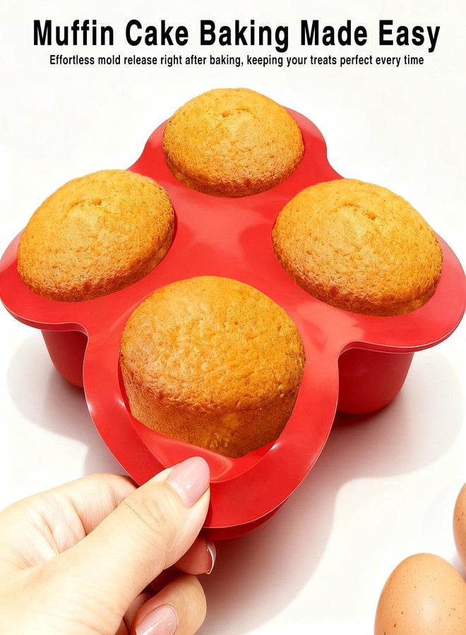 ZHYEEDAA 3 Pack Egg Bite Molds for Air Fryer Accessories,4-Cup Silicone Muffin Pans for Baking - Dishwasher Safe, Easy-Release, BPA Free - Image 4