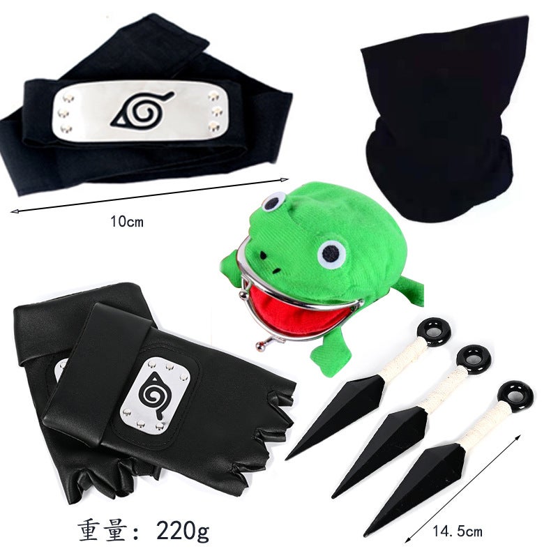 Ninja suit Combination Assembled Flag Wood Role-playing Kakashi Gloves Bitter Without Shuriken Headband 66# Kakashi suit