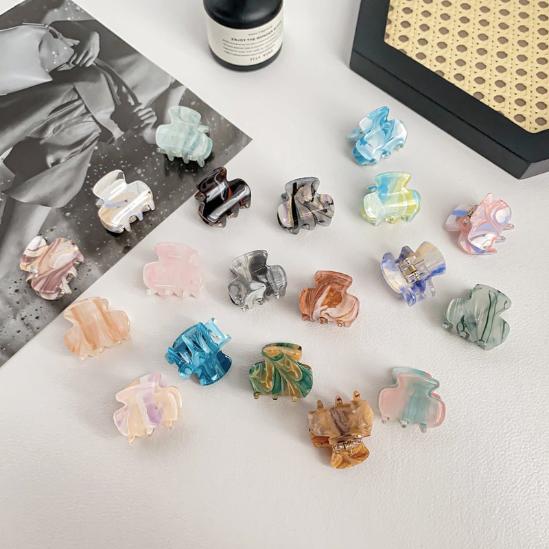 Berphia New Acrylic Small Grab Clip High-grade Ink Hair Clip Side Princess Hair Grab small size Shark Clip - Image 2