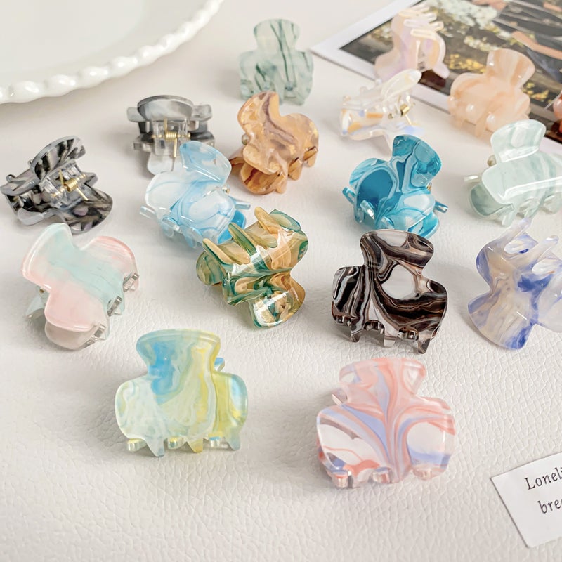 Berphia New Acrylic Small Grab Clip High-grade Ink Hair Clip Side Princess Hair Grab small size Shark Clip - Image 4