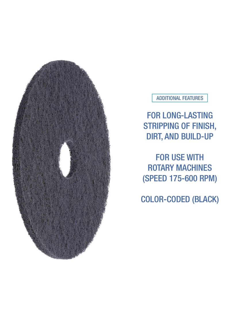 boardwalk Boardwalk Stripping Floor Pads 18 Diameter Black 5Carton  - Image 4