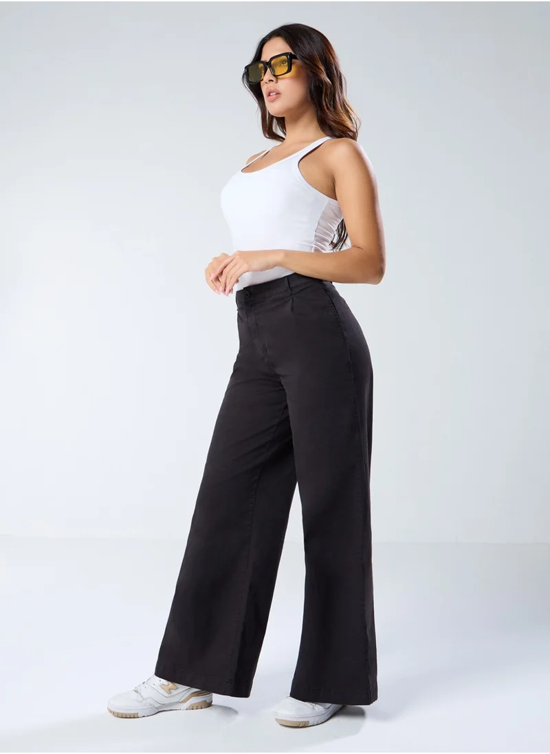 Zigzag Black flared Chino pant