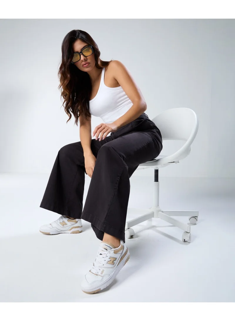 Zigzag Black flared Chino pant