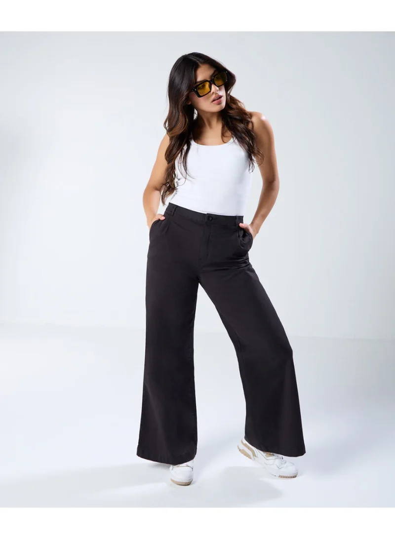Zigzag Black flared Chino pant