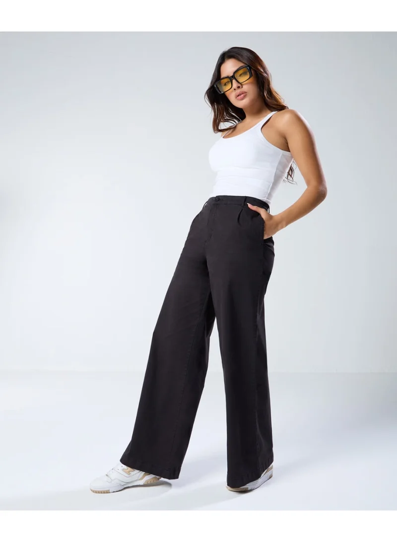 Zigzag Black flared Chino pant