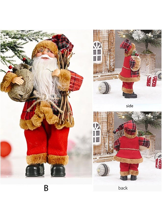 JCB CHIC 30cm Realistic Santa Claus Figure Standing Traditional Red Santa Claus Figure Xmas Decoration Ornament Doll for Window Table Home Display Christmas Party Decoration Santa Claus - Image 4