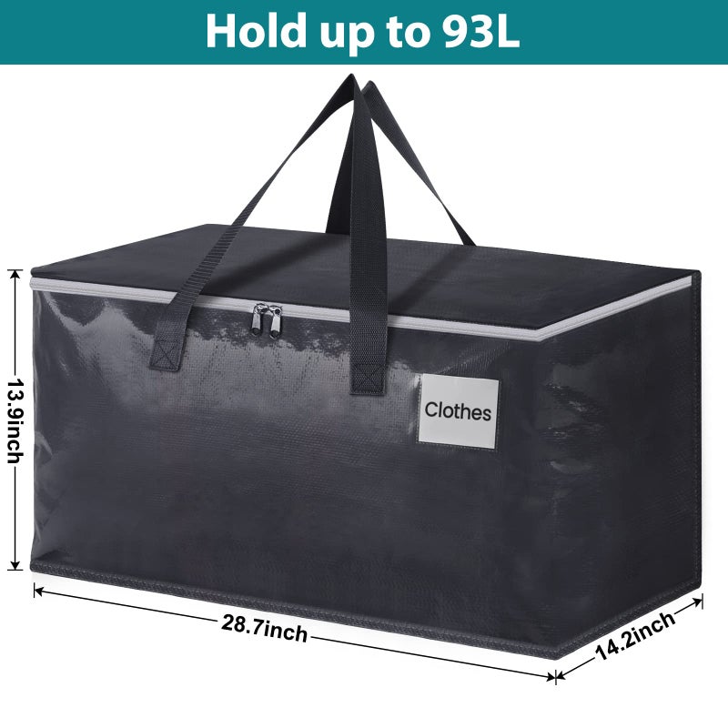 Fabspace Moving Boxes Heavy Duty Moving Bags with Strong Zippers and Handles Collapsible Moving Supplies, Storage Totes for Packing & Moving Storing 93L,8-Pack - Image 2