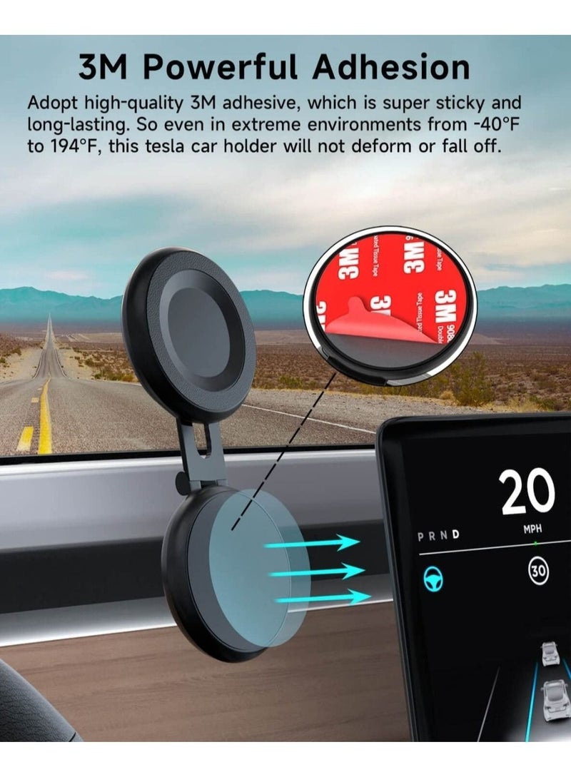RAYMOS - Tesla Phone Mount MagSafe Car Mount For Tesla Model 3 Model Y Foldable Hidden Magnetic Phone Mount Fit For or IPhone 14 13 12 Series And All Phone Tesla Model 3 Accessories Tesla Model Y Accessories - Image 1