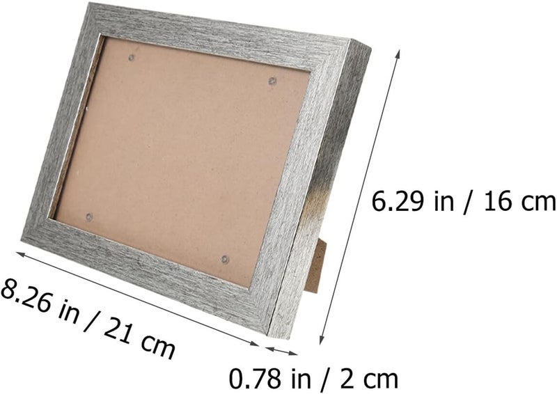 5pcs 7-inch Plastic Photo Frames with Resin Border, Blank Specimen Display and Pressed Flower Showing Frames for Wall Hanging and Tabletop in White, Gold, Textured Black, Silver - Image 2