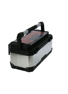Tactix Heavy Duty Stainless Steel and Plastic Tool Box with Latch Lock Black and Silver 58.5 cm 321118  - Image 4