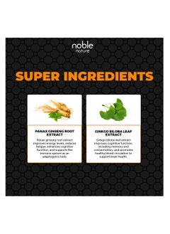 noble nature Panax Ginseng with Ginkgo Biloba - Supports Immune Health-120 Veg Capsules  - Image 4