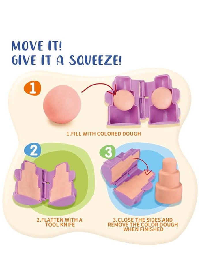 بايبي مجموعة العجين الملونة للأطفال 4-8 سنوات من العمر ، لطيف شكل الضفدع جعل الحشرات و البرغر ، لعبة مطبخ للأطفال 4-12 سنة من العمر لعب العجين الملونة والاكسسوارات ، 13 أدوات العجين و 12 لون العجين - Image 3