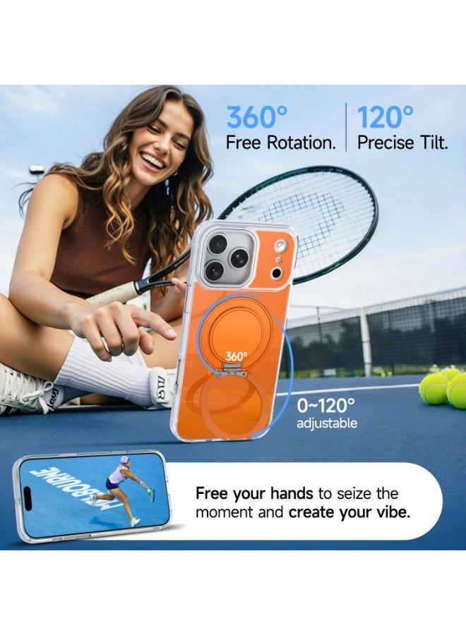 غطاء هاتف متعدد الوظائف  TPU + أكريليك مدمج حامل من سبائك الألمنيوم | حامل دوار 360° | متوافق مع الشحن اللاسلكي والمغناطيسي - Image 3