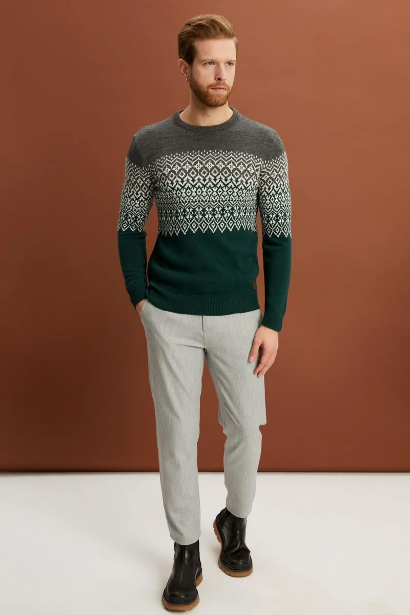 Alexander Gardi Crew Neck Patterned Sweater (E22-5709)