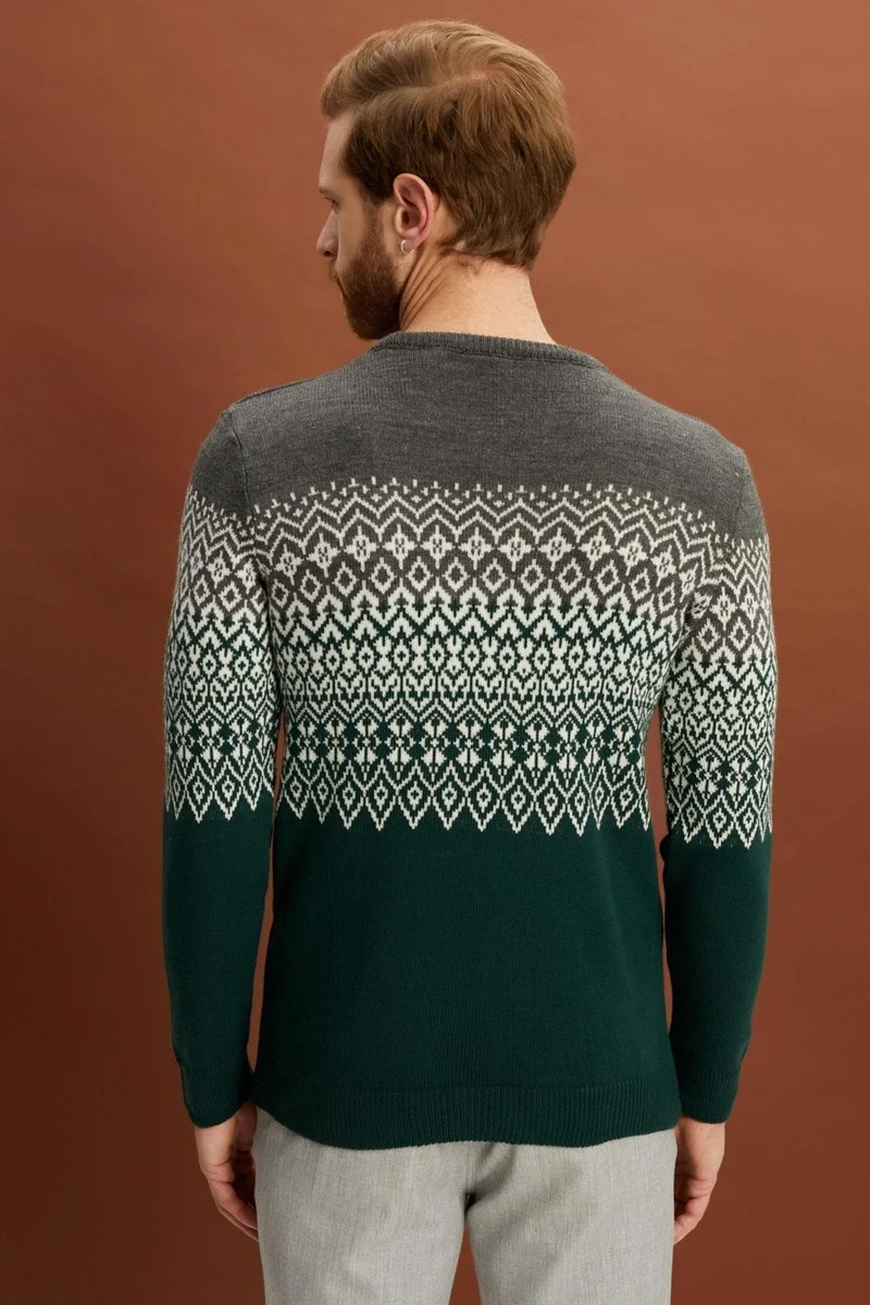 Alexander Gardi Crew Neck Patterned Sweater (E22-5709)