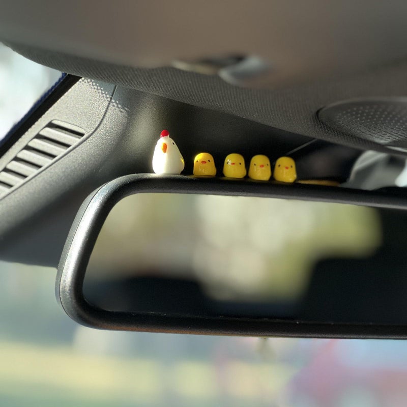 Generic NMOHYDEU 20Pcs Cute Mini Chicken Car Accessories Kawaii Car Dashboard Decorations, Funny Chick Rear View Mirror Accessories, Home Party Decorations Fairy Garden Landscape Decor  - Image 1