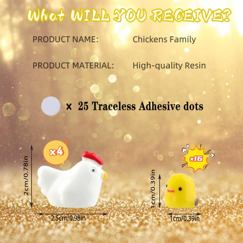 Generic NMOHYDEU 20Pcs Cute Mini Chicken Car Accessories Kawaii Car Dashboard Decorations, Funny Chick Rear View Mirror Accessories, Home Party Decorations Fairy Garden Landscape Decor  - Image 2