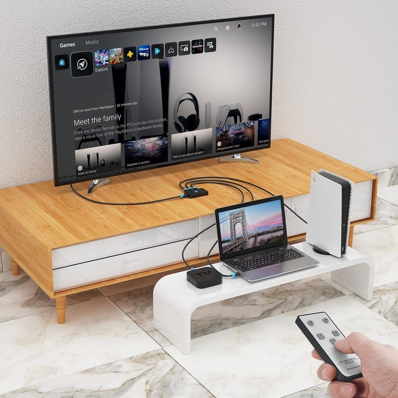 Yinker HDMI Switch 4K@60Hz 3 Port , Yinker HDMI Switch 3 in 1 Out w/ IR Remote & HDMI Cable, 4K Switcher Selector Supports HDCP2.2, HDR, Auto Scan for Fire Stick 4K, HDTV, PS4/5, Game Consoles, PC - Image 5