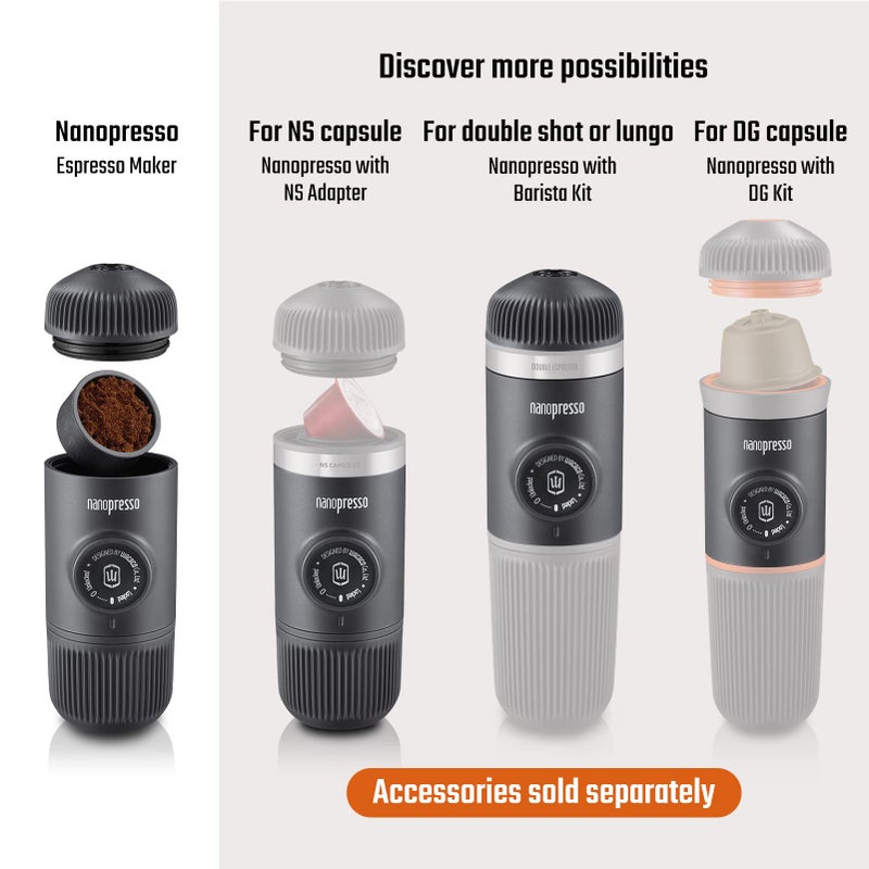 WACACO صانعة الإسبريسو المحمولة WACACO Nanopresso مع حقيبة واقية، النسخة المحدثة من Minipresso، آلة قهوة صغيرة للسفر، مثالية للتخييم والسفر والمكتب (لون أخضر موس) - Image 2