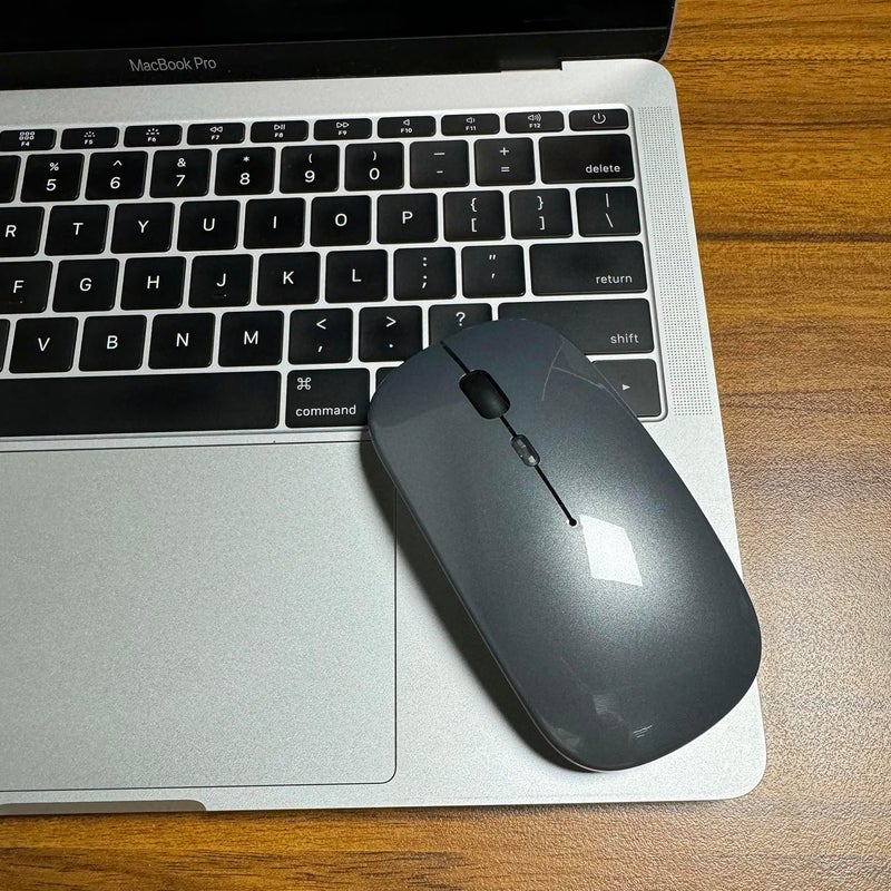 PEIBO Bluetooth Wireless Mouse for Laptop mac MacBook ipad MacBook air MacBook pro pc Desktop Computer Windows Chromebook Notebook (Gray Black) - Image 3