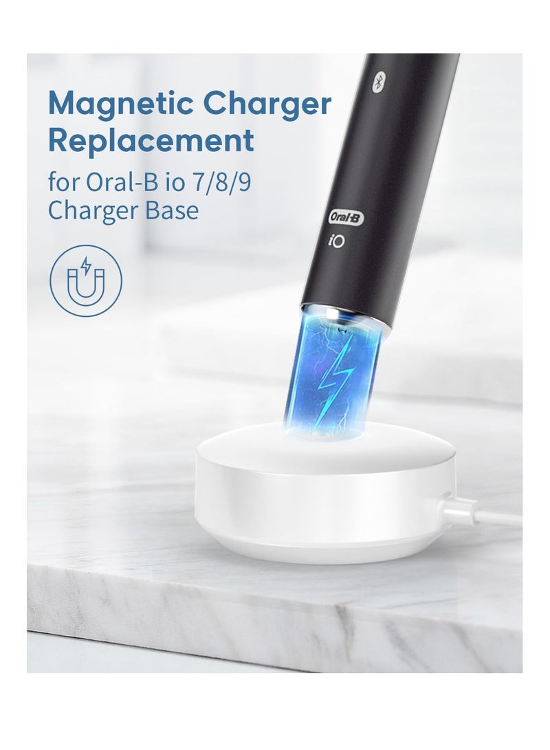 Electric Toothbrush Charger for Oral B IO Series, UK Plug Magnetic Charging Adapter for IO7 IO8 IO9 Models, White Replacement Charger - Image 4