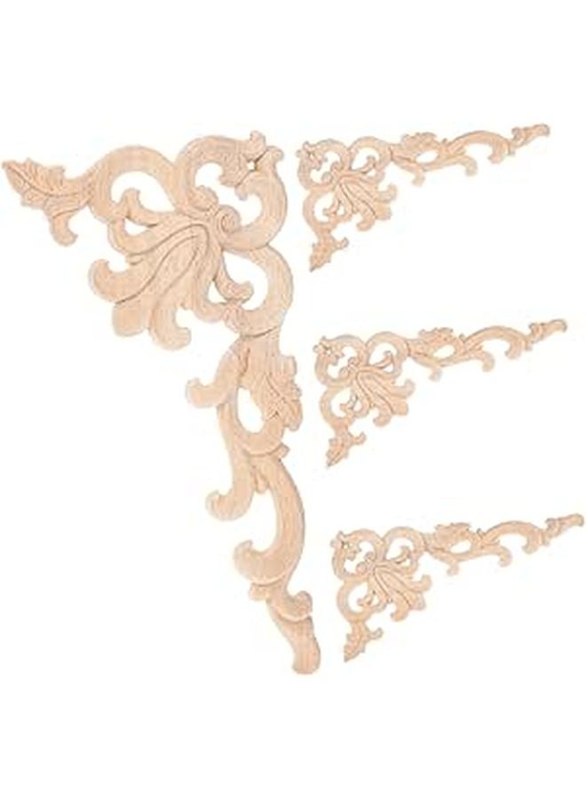 4Pcs Wood Furniture Appliques Classic Corner Trim Moulding Overlays For Cabinets Doors - Image 1