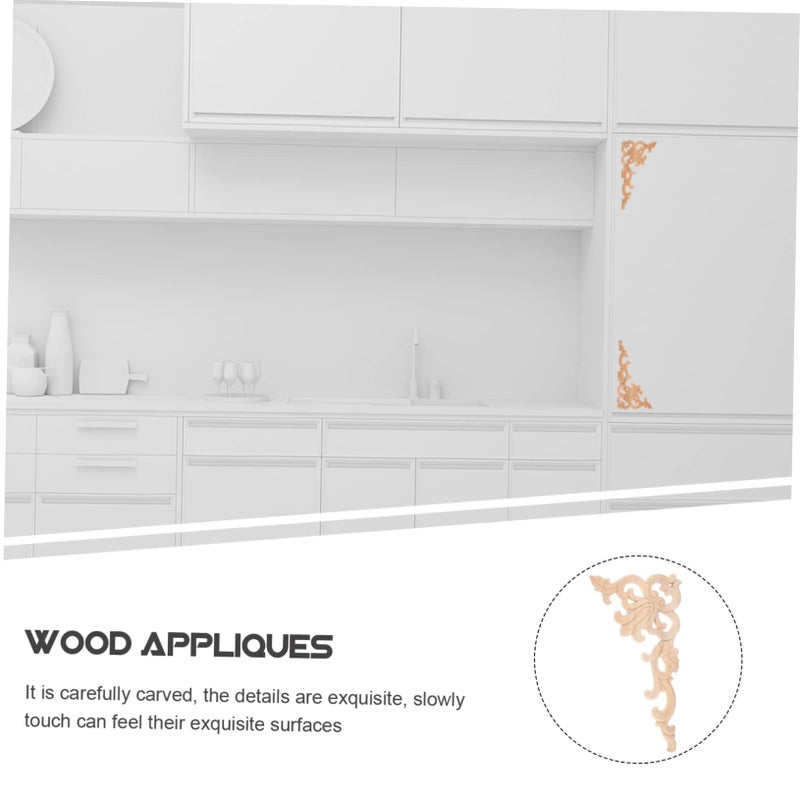 4Pcs Wood Furniture Appliques Classic Corner Trim Moulding Overlays For Cabinets Doors - Image 5