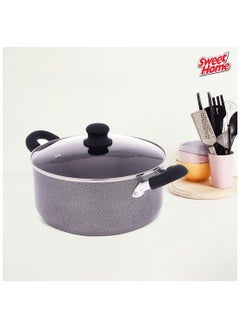 Non-stick Casserole with Glass Lid - High-quality material, Corrosion resistance, Easy to clean, Even heat distribution, and Clear lid design